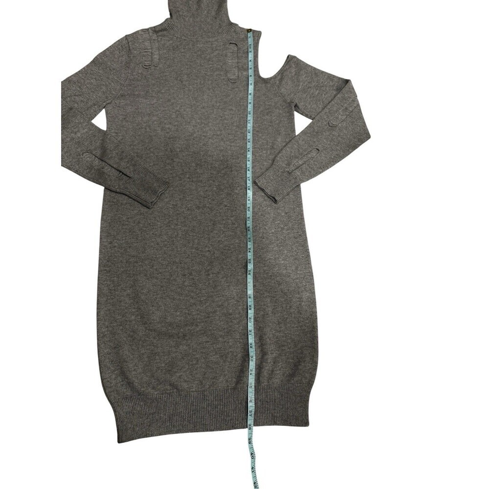 FOREVER 21+ Gray Cold Shoulder Turtleneck Sweater Dress Women’s 0X - Picture 5 of 9